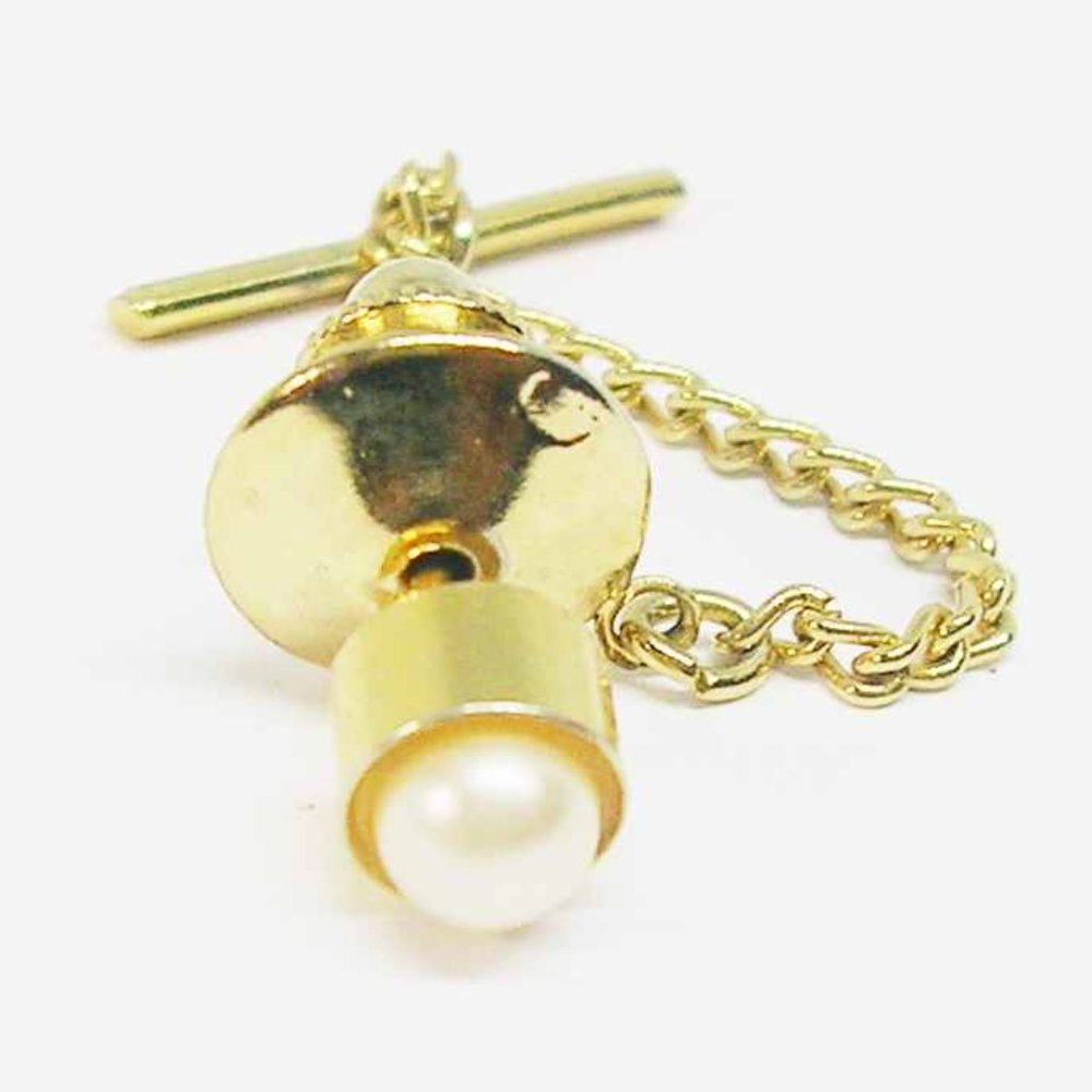 Tie Tack vintage Tie Pin with chain Men classic Formal Necktie Accessory